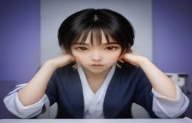 一位在图书馆使用台式电脑进行学术资料整理的学生用户，萝莉自慰导航平台的分类导航帮助其快速定位相关信息资源